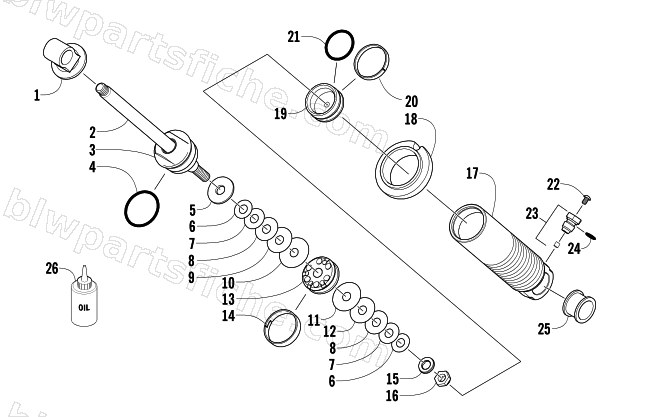 REAR SUSPENSION FRONT ARM SHOCK ABSORBER diagram