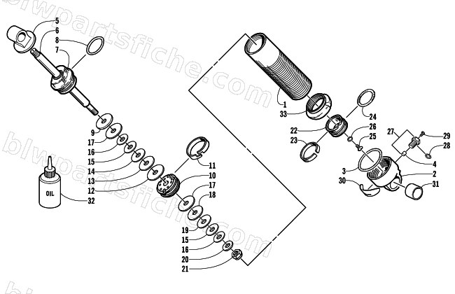 REAR SUSPENSION FRONT ARM SHOCK ABSORBER diagram