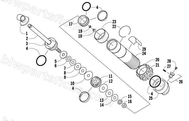 REAR SUSPENSION FRONT ARM SHOCK ABSORBER diagram