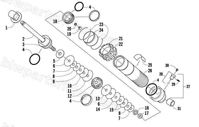 REAR SUSPENSION FRONT ARM SHOCK ABSORBER diagram