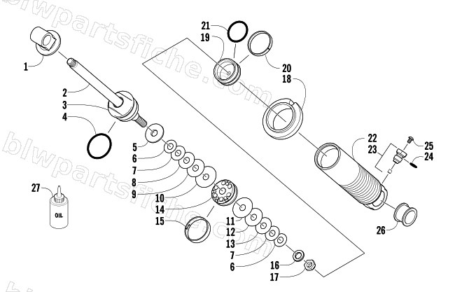 REAR SUSPENSION FRONT ARM SHOCK ABSORBER diagram