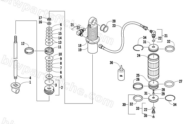 REAR SUSPENSION FRONT ARM SHOCK ABSORBER diagram