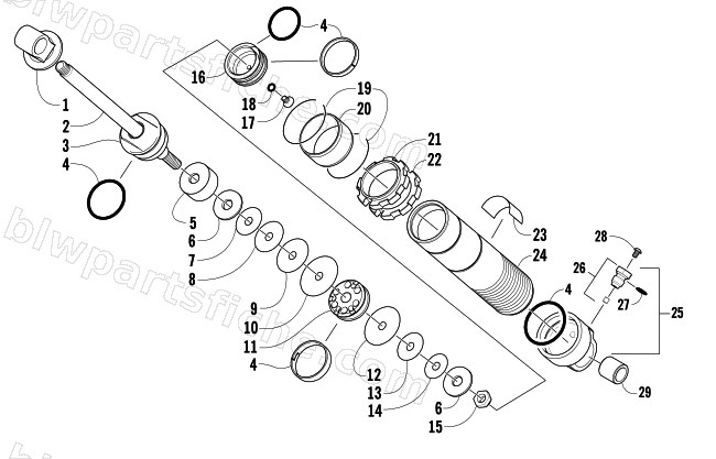 REAR SUSPENSION FRONT ARM SHOCK ABSORBER diagram