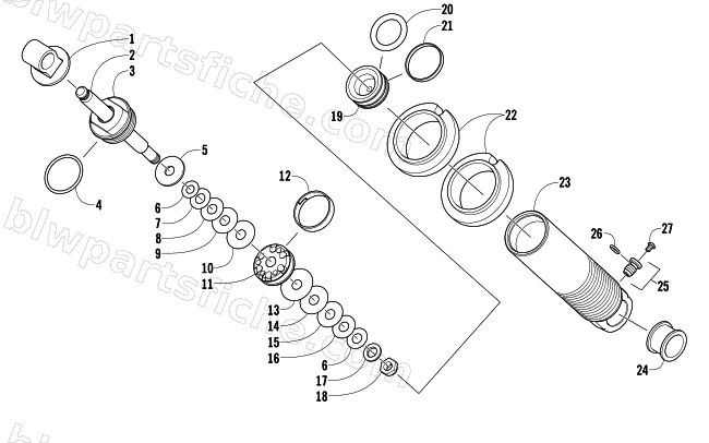 REAR SUSPENSION FRONT ARM SHOCK ABSORBER diagram