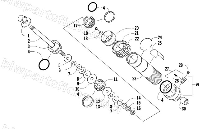 REAR SUSPENSION FRONT ARM SHOCK ABSORBER diagram