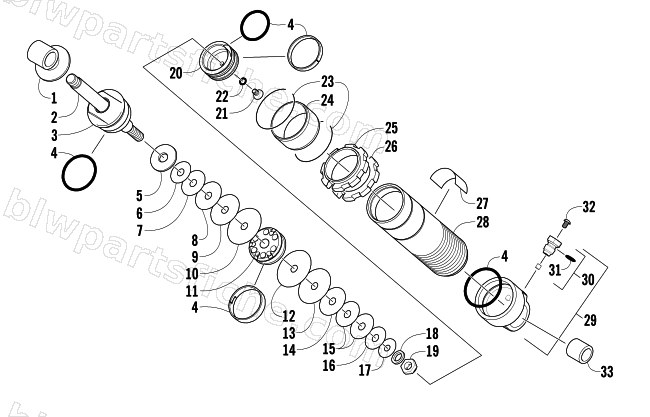 REAR SUSPENSION FRONT ARM SHOCK ABSORBER diagram