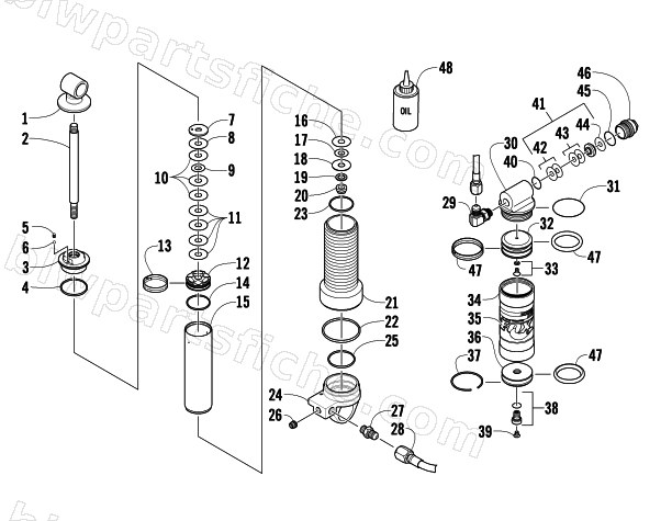 REAR SUSPENSION FRONT ARM SHOCK ABSORBER diagram
