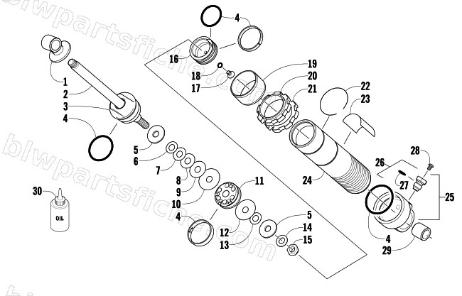REAR SUSPENSION FRONT ARM SHOCK ABSORBER diagram