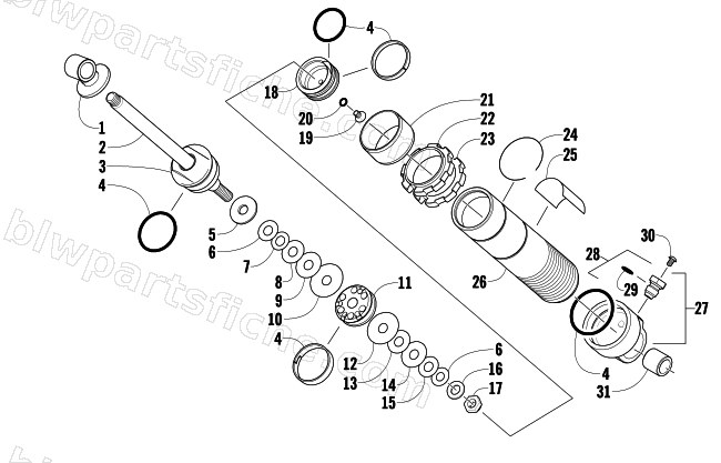 REAR SUSPENSION FRONT ARM SHOCK ABSORBER diagram