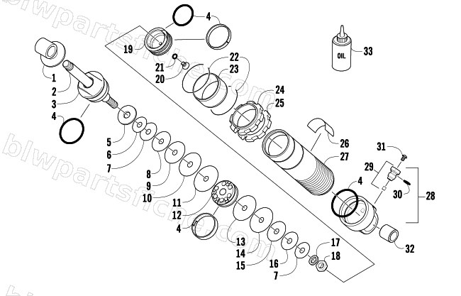 REAR SUSPENSION FRONT ARM SHOCK ABSORBER diagram