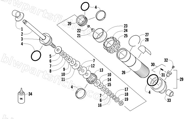 REAR SUSPENSION FRONT ARM SHOCK ABSORBER diagram