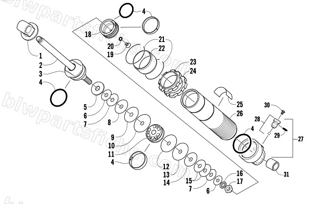 REAR SUSPENSION FRONT ARM SHOCK ABSORBER diagram