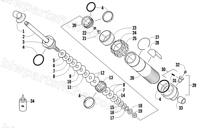 REAR SUSPENSION FRONT ARM SHOCK ABSORBER diagram