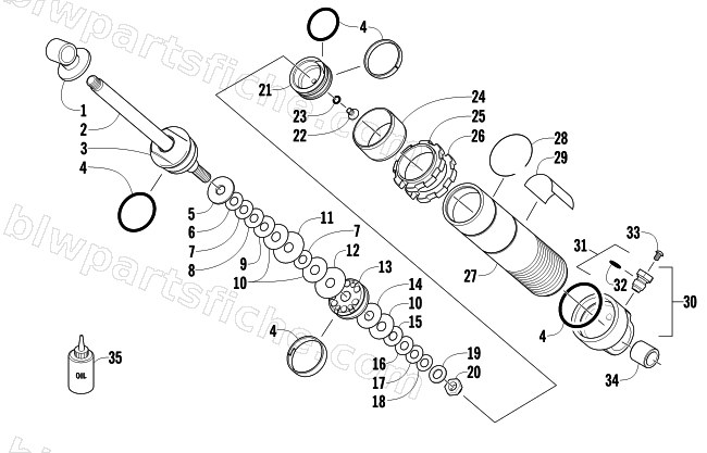 REAR SUSPENSION FRONT ARM SHOCK ABSORBER diagram