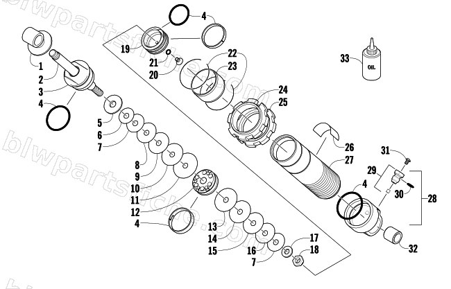 REAR SUSPENSION FRONT ARM SHOCK ABSORBER diagram