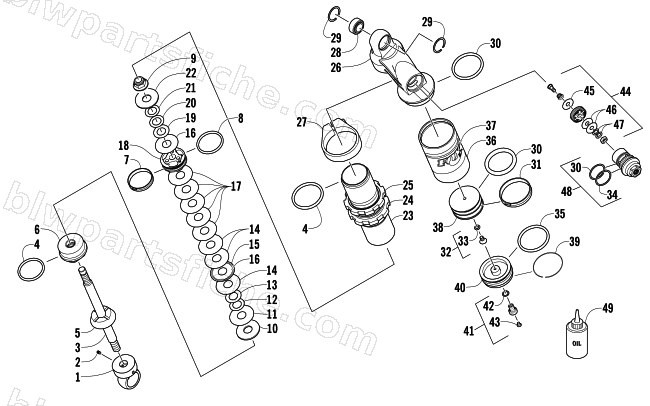 REAR SUSPENSION FRONT ARM SHOCK ABSORBER diagram