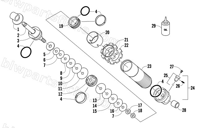 REAR SUSPENSION FRONT ARM SHOCK ABSORBER diagram