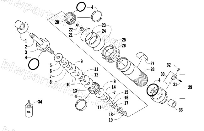 REAR SUSPENSION FRONT ARM SHOCK ABSORBER diagram