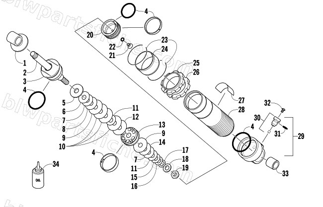 REAR SUSPENSION FRONT ARM SHOCK ABSORBER diagram