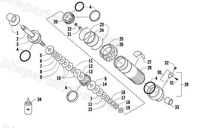 REAR SUSPENSION FRONT ARM SHOCK ABSORBER diagram