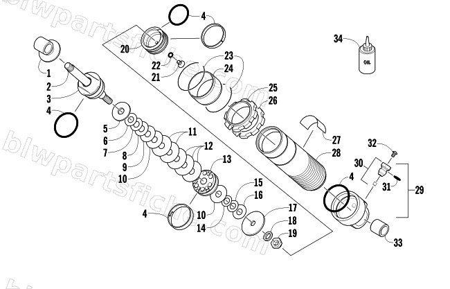 REAR SUSPENSION FRONT ARM SHOCK ABSORBER diagram