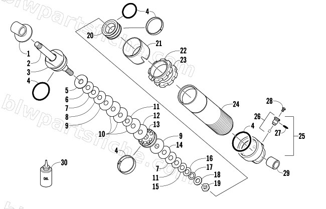 REAR SUSPENSION FRONT ARM SHOCK ABSORBER diagram