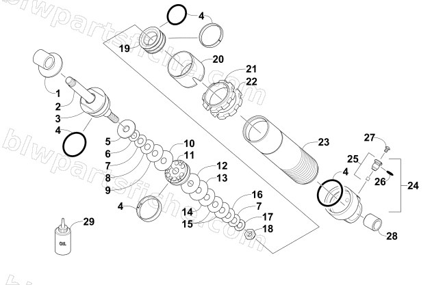 REAR SUSPENSION FRONT ARM SHOCK ABSORBER diagram