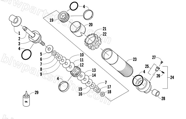 REAR SUSPENSION FRONT ARM SHOCK ABSORBER diagram