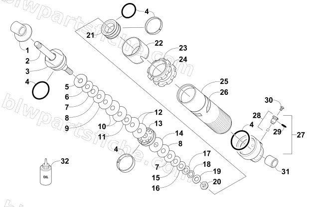 REAR SUSPENSION FRONT ARM SHOCK ABSORBER diagram