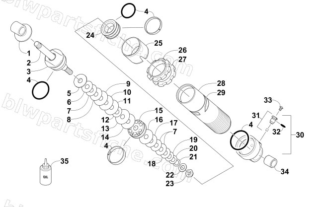 REAR SUSPENSION FRONT ARM SHOCK ABSORBER diagram