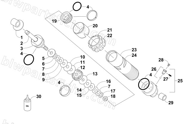 REAR SUSPENSION FRONT ARM SHOCK ABSORBER diagram