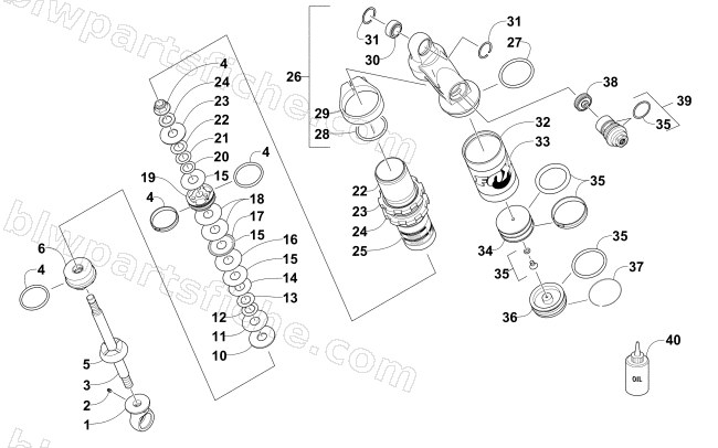 REAR SUSPENSION FRONT ARM SHOCK ABSORBER diagram
