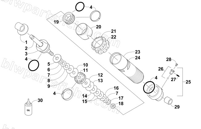 REAR SUSPENSION FRONT ARM SHOCK ABSORBER diagram