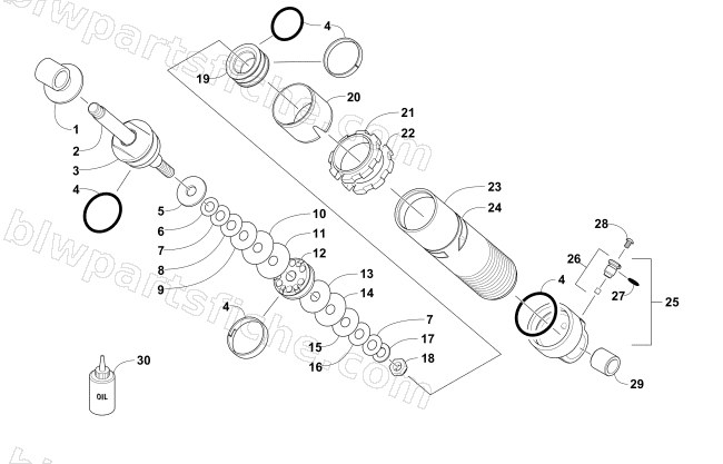REAR SUSPENSION FRONT ARM SHOCK ABSORBER diagram