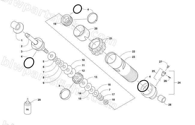 REAR SUSPENSION FRONT ARM SHOCK ABSORBER diagram