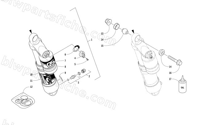 REAR SUSPENSION FRONT ARM SHOCK ABSORBER diagram