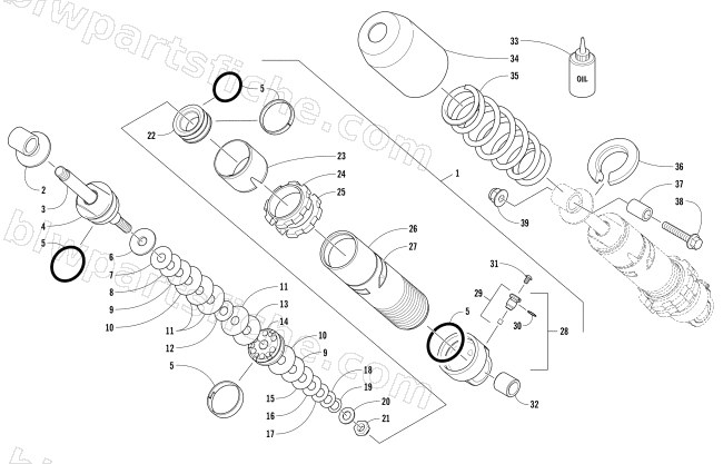 REAR SUSPENSION FRONT ARM SHOCK ABSORBER diagram
