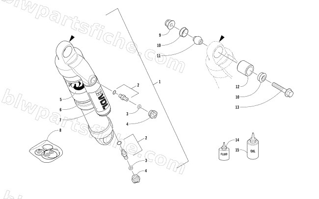 REAR SUSPENSION FRONT ARM SHOCK ABSORBER diagram