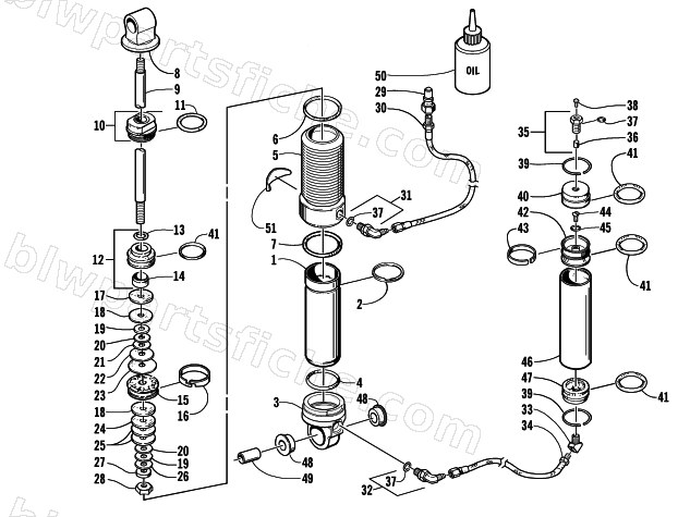 REAR SUSPENSION FRONT ARM SHOCK ABSORBER diagram