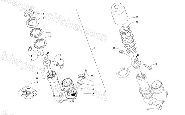 REAR SUSPENSION FRONT ARM SHOCK ABSORBER diagram