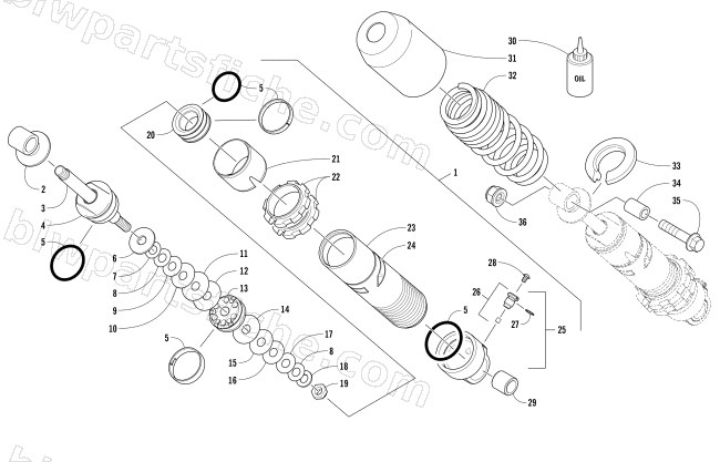 REAR SUSPENSION FRONT ARM SHOCK ABSORBER diagram