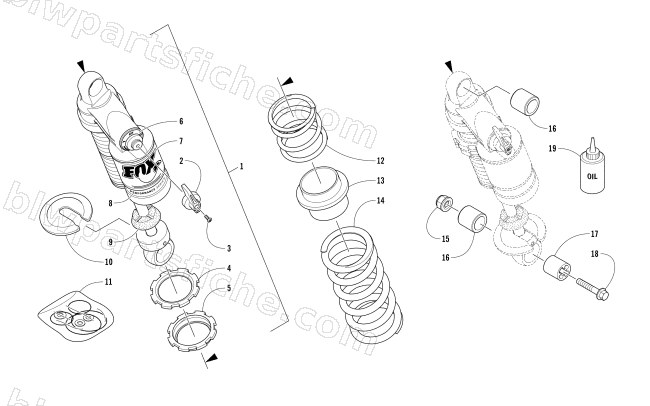 REAR SUSPENSION FRONT ARM SHOCK ABSORBER diagram