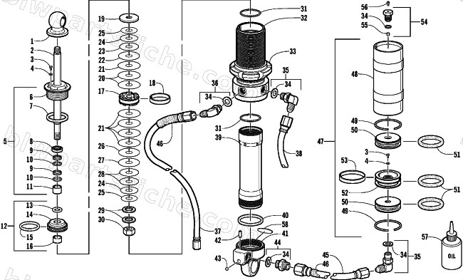REAR SUSPENSION FRONT ARM SHOCK ABSORBER diagram
