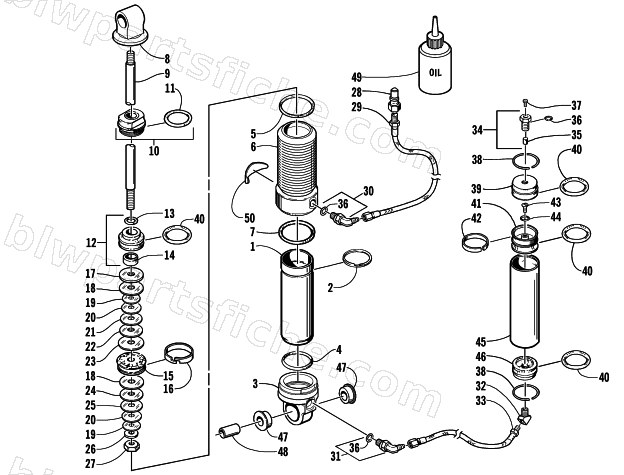 REAR SUSPENSION FRONT ARM SHOCK ABSORBER (LE) diagram