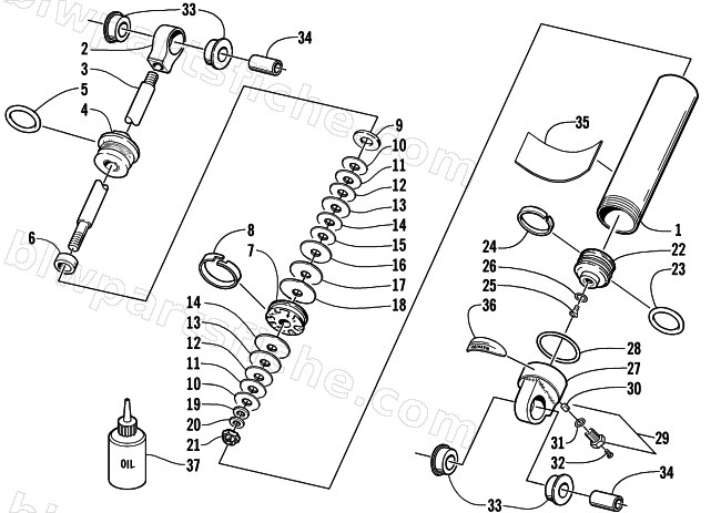 REAR SUSPENSION REAR ARM SHOCK ABSORBER diagram