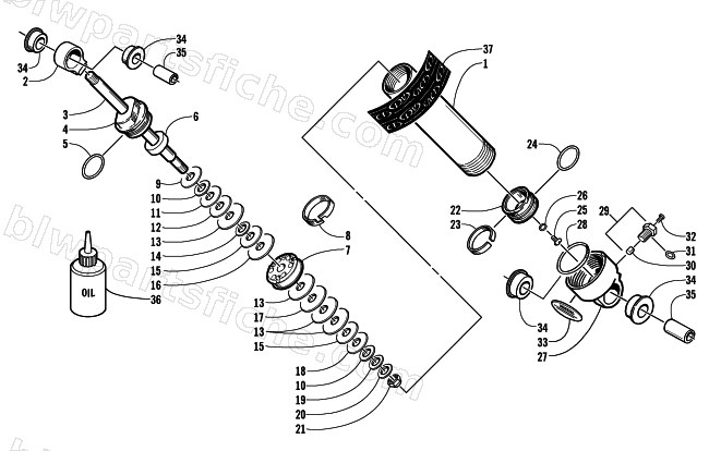 REAR SUSPENSION REAR ARM SHOCK ABSORBER diagram