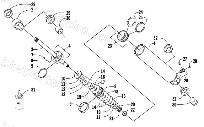 REAR SUSPENSION REAR ARM SHOCK ABSORBER diagram