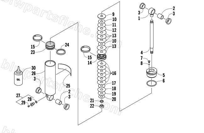 REAR SUSPENSION REAR ARM SHOCK ABSORBER diagram