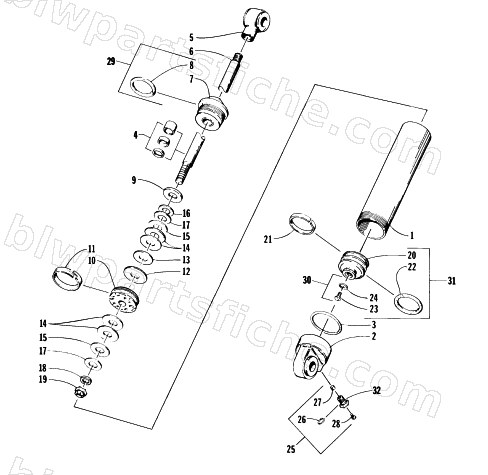 REAR SUSPENSION REAR ARM SHOCK ABSORBER diagram