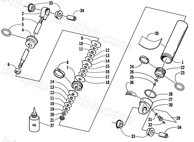 REAR SUSPENSION REAR ARM SHOCK ABSORBER diagram